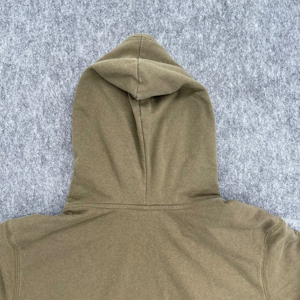 The North Face Hoodie Mens XL Pullover Olive Green Patch Logo Sweatshirt